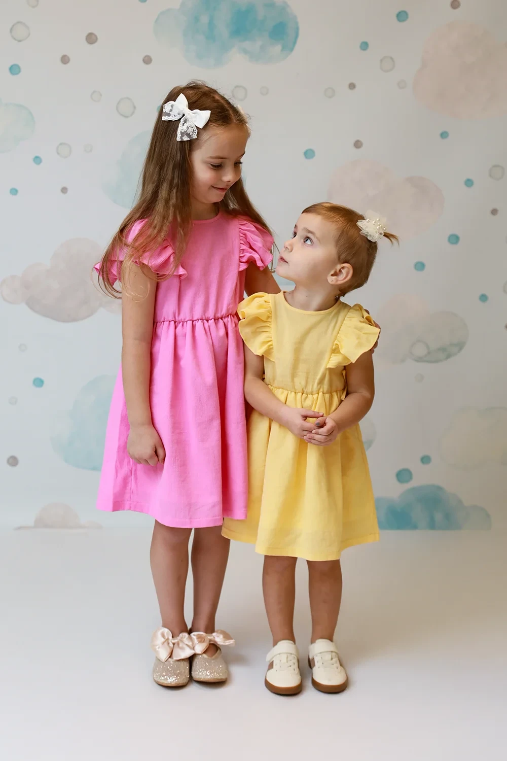 Kinder Baumwoll Rüschenkleid